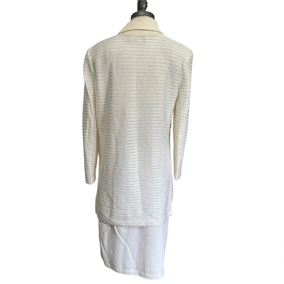 St. John collection by Marie Gray Two Piece Set Cream Blazer Jacket With Skirt